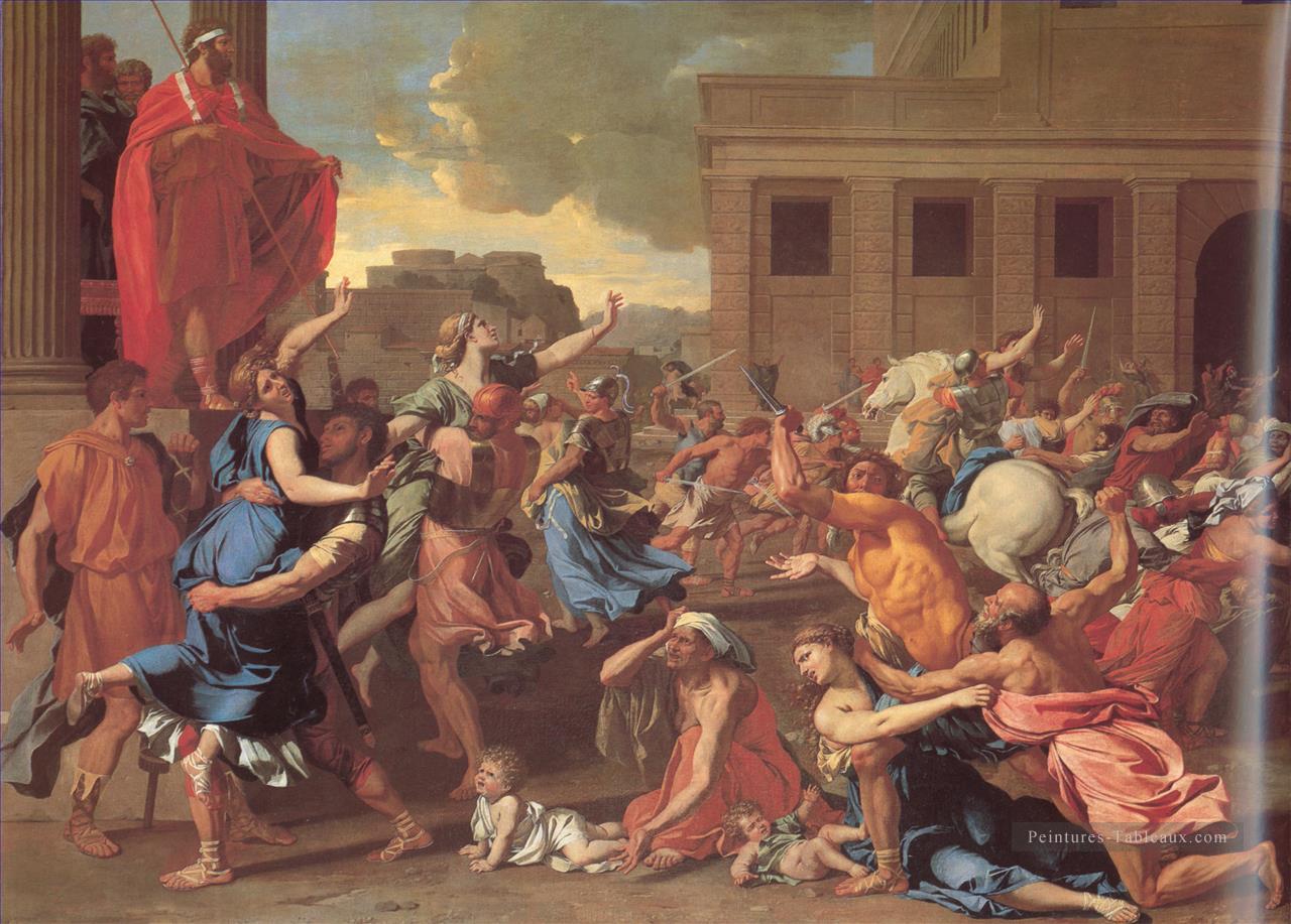 L’Enlèvement des Sabines Femmes classique peintre Nicolas Poussin Peintures à l'huile